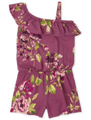Mameluco floral de un hombro para bebés y niñas pequeñas