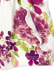 Mameluco con volante floral para bebés y niñas pequeñas