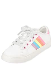 Girls Glitter Rainbow Low Top Sneakers