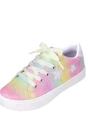 Girls Glitter Rainbow Star Low Top Sneakers