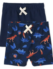 Toddler Boys Dino French Terry Shorts 2-Pack