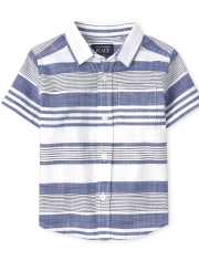 Baby And Toddler Boys Dad And Me Striped Chambray Button Up Shirt