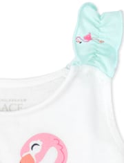 Ensemble 2 pièces flamant rose pour petites filles