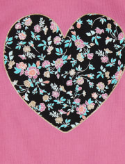 Conjunto de 2 piezas con diseño floral de corazones para niñas pequeñas