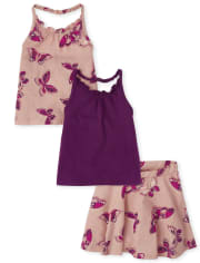 Toddler Girls Butterfly Halter 3-Piece Set