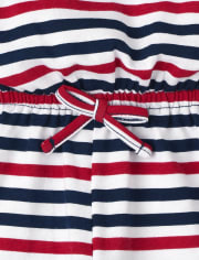 Mameluco a rayas americana para bebés y niñas pequeñas