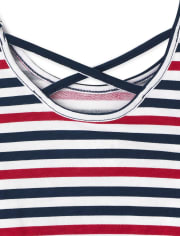 Mameluco a rayas americana para bebés y niñas pequeñas