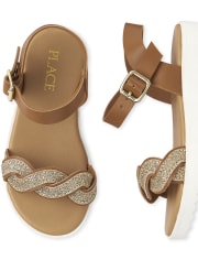 Toddler Girls Glitter Braided Sandals