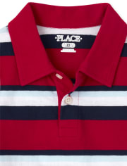 Boys Striped Jersey Polo