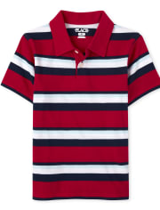 Boys Striped Jersey Polo