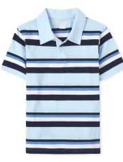 Boys Striped Jersey Polo