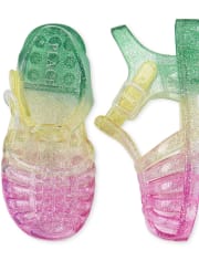 Sandalias de jalea arcoíris para niñas pequeñas