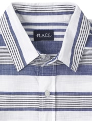 Chemise boutonnée en chambray rayé papa et moi pour hommes