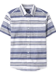 Chemise boutonnée en chambray rayé papa et moi pour hommes