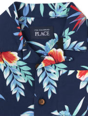 Baby And Toddler Boys Matching Family Tropical Toucan Poplin Button Up Shirt
