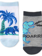 Toddler Boys Dino Ankle Socks 6-Pack