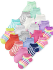 Toddler Girls Striped Ankle Socks 20-Pack