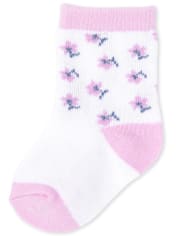 Baby Girls Floral Elephant Midi Socks 6-Pack