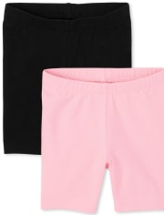Shorts de ciclismo para niñas pequeñas, paquete de 2