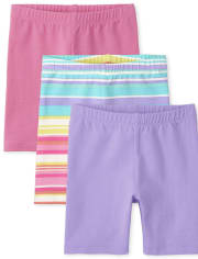 Pack de 3 pantalones cortos de ciclismo para niñas pequeñas