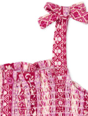 Toddler Girls Floral Smocked 2-Piece Set