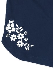 Ensemble 4 pièces licou fleuri pour petites filles