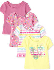 Toddler Girls Print Tee Shirt 4-Pack