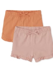 Toddler Girls Ruffle Shorts 2-Pack
