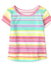 Baby And Toddler Girls Rainbow Striped Top