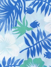 Boys Tropical Floral Poplin Button Up Shirt