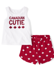 Ensemble de tenue 2 pièces Canadian Cutie pour petites filles