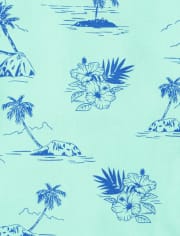 Chemise boutonnée en popeline palmier pour garçon