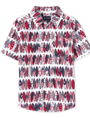 Camisa con botones de popelina Americana Surf para niños