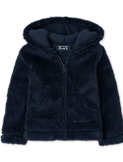 Baby And Toddler Girls Uniform Sherpa Zip Up Hoodie