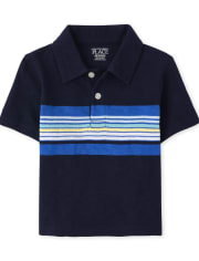 Polo de punto a rayas para bebés y niños pequeños