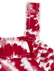 Girls Tie Dye Ruffle Tank Top
