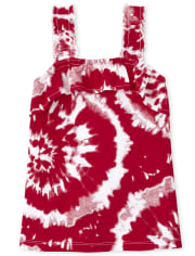 Girls Tie Dye Ruffle Tank Top