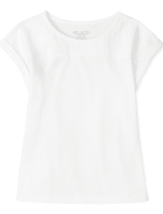 Girls Eyelet Roll Sleeve Top