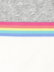 Top con lazo en la parte delantera para niñas con arcoíris