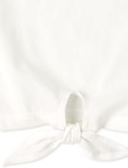 Top con lazo en la parte delantera para niñas con arcoíris