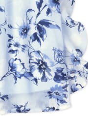 Girls Floral Ruffle Halter Dress