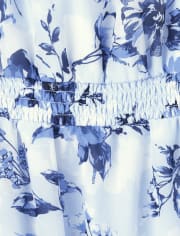 Girls Floral Ruffle Halter Dress