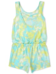 Mameluco con espalda cruzada y estampado para niñas
