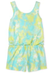 Mameluco con espalda cruzada y estampado para niñas
