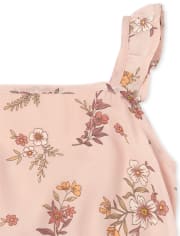 Vestido Niña Volante Floral Cruzado
