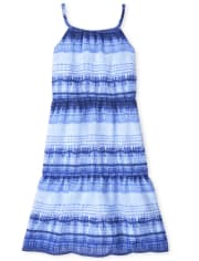 Girls Tie Dye Tiered Dress