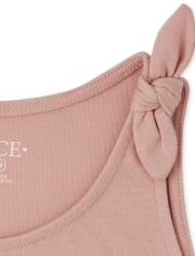 Camiseta sin mangas con lazo en los hombros para niñas, paquete de 2