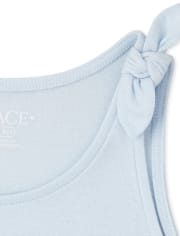 Camiseta sin mangas con lazo en los hombros para niñas, paquete de 2