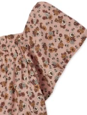 Mameluco con volante floral para niñas