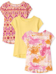 Lot de 3 t-shirts à nouer sur le côté pour fille